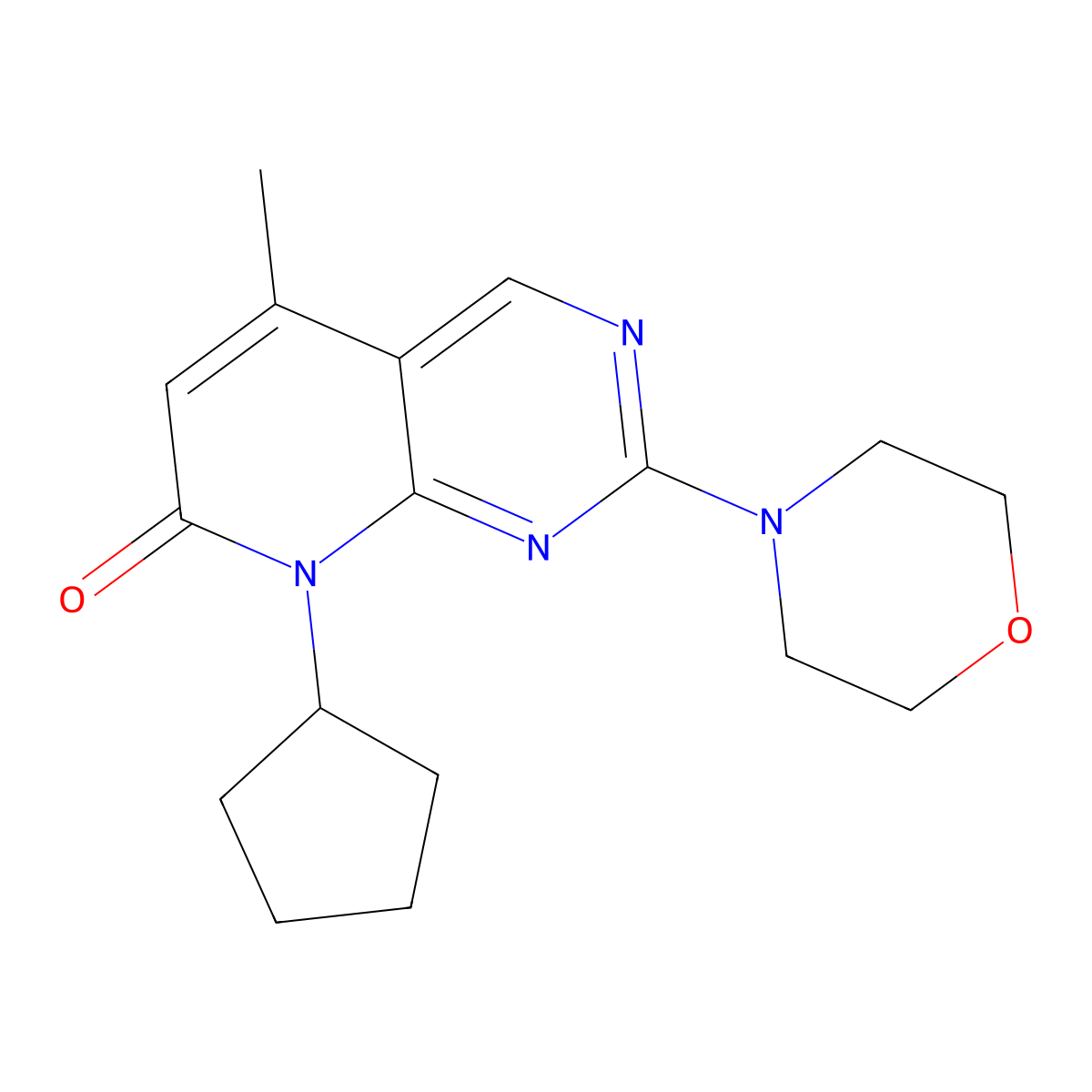 8-cyclopentyl-5-methyl-2-(morpholin-4-yl)-7H,8H-pyrido[2,3-d]pyrimidin-7-one molecular structure, CAS 3054539-00-0