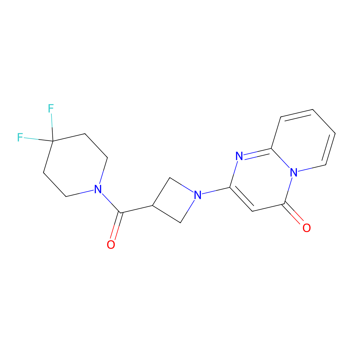 2-[3-(4,4-difluoropiperidine-1-carbonyl)azetidin-1-yl]-4H-pyrido[1,2-a]pyrimidin-4-one molecular structure, CAS 3054539-54-4