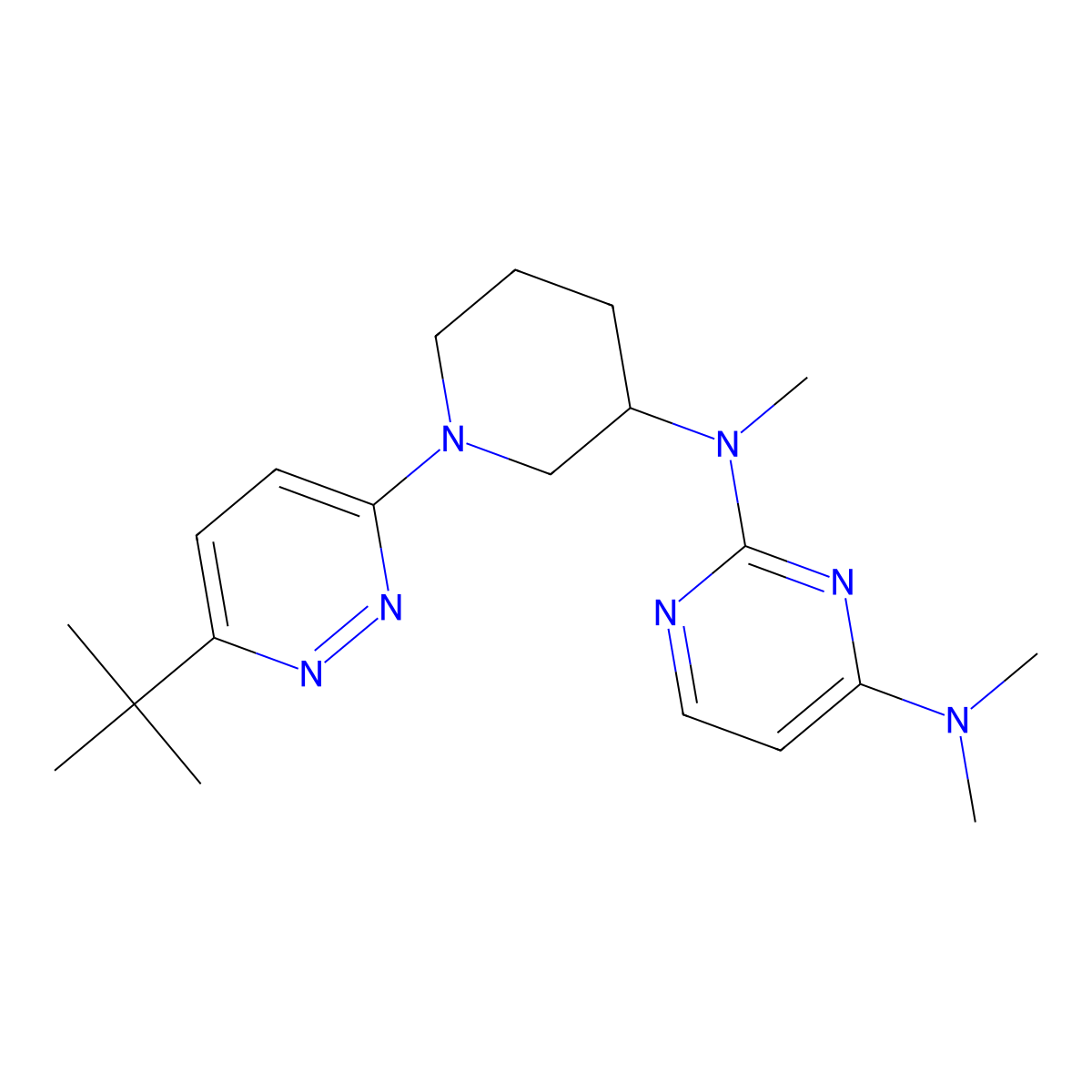 N2-[1-(6-tert-butylpyridazin-3-yl)piperidin-3-yl]-N2,N4,N4-trimethylpyrimidine-2,4-diamine molecular structure, CAS 3054539-59-9