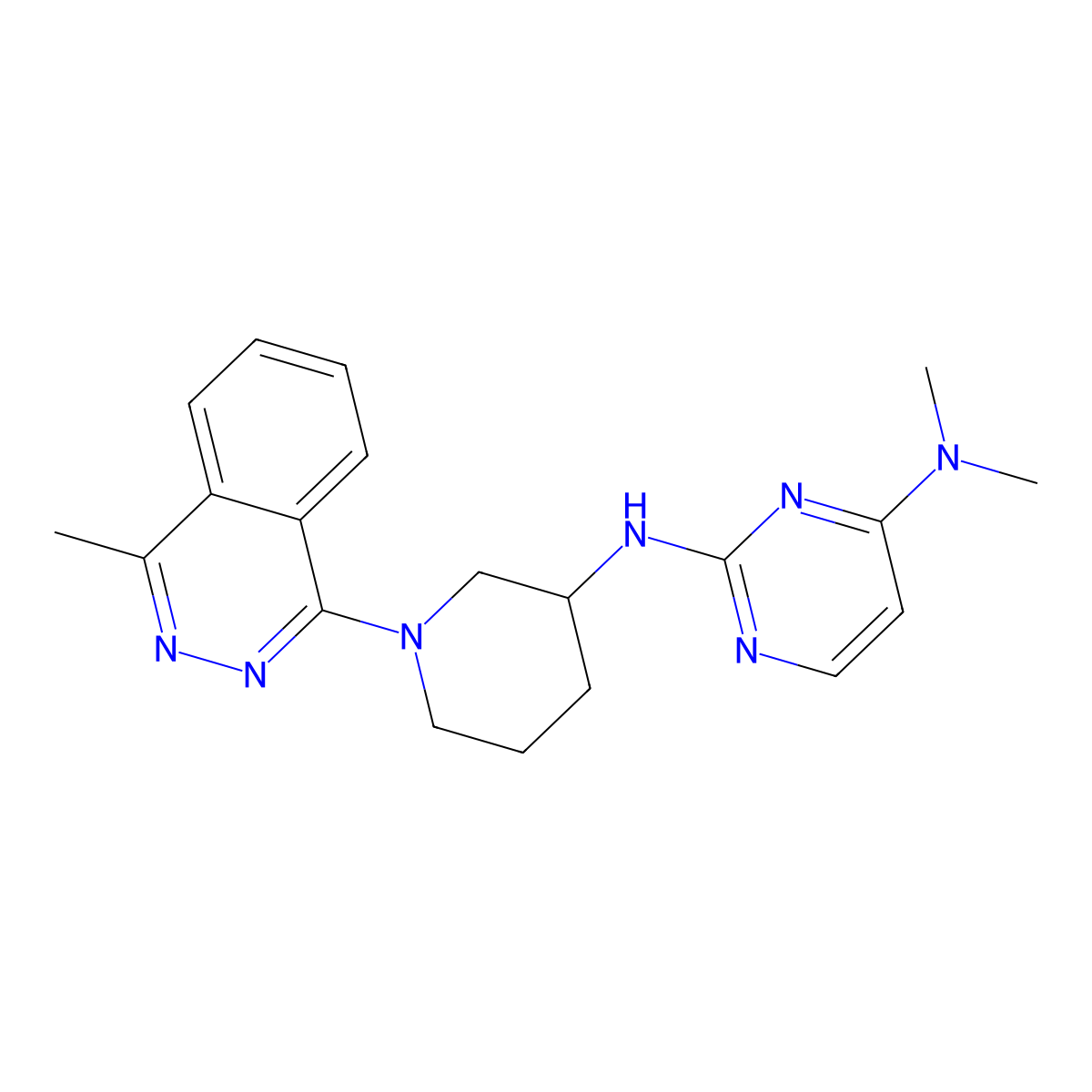 N4,N4-dimethyl-N2-[1-(4-methylphthalazin-1-yl)piperidin-3-yl]pyrimidine-2,4-diamine molecular structure, CAS 3054539-60-2