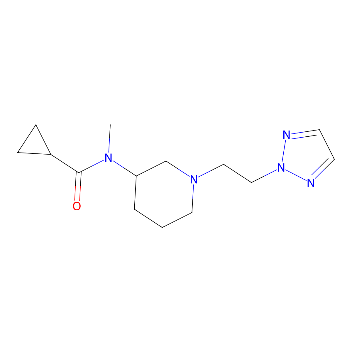 N-methyl-N-{1-[2-(2H-1,2,3-triazol-2-yl)ethyl]piperidin-3-yl}cyclopropanecarboxamide molecular structure, CAS 3054539-68-0