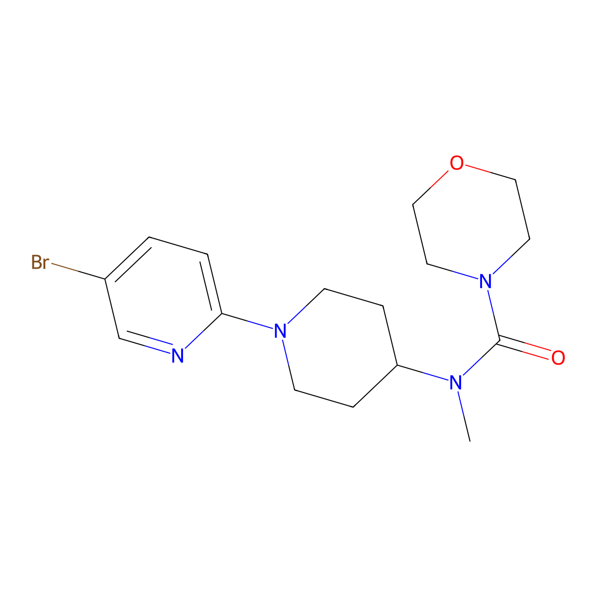 N-[1-(5-bromopyridin-2-yl)piperidin-4-yl]-N-methylmorpholine-4-carboxamide molecular structure, CAS 3054539-74-8