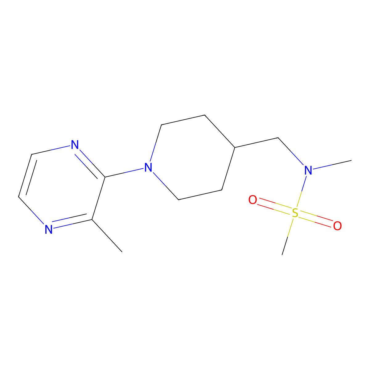 N-methyl-N-{[1-(3-methylpyrazin-2-yl)piperidin-4-yl]methyl}methanesulfonamide molecular structure, CAS 3054539-76-0