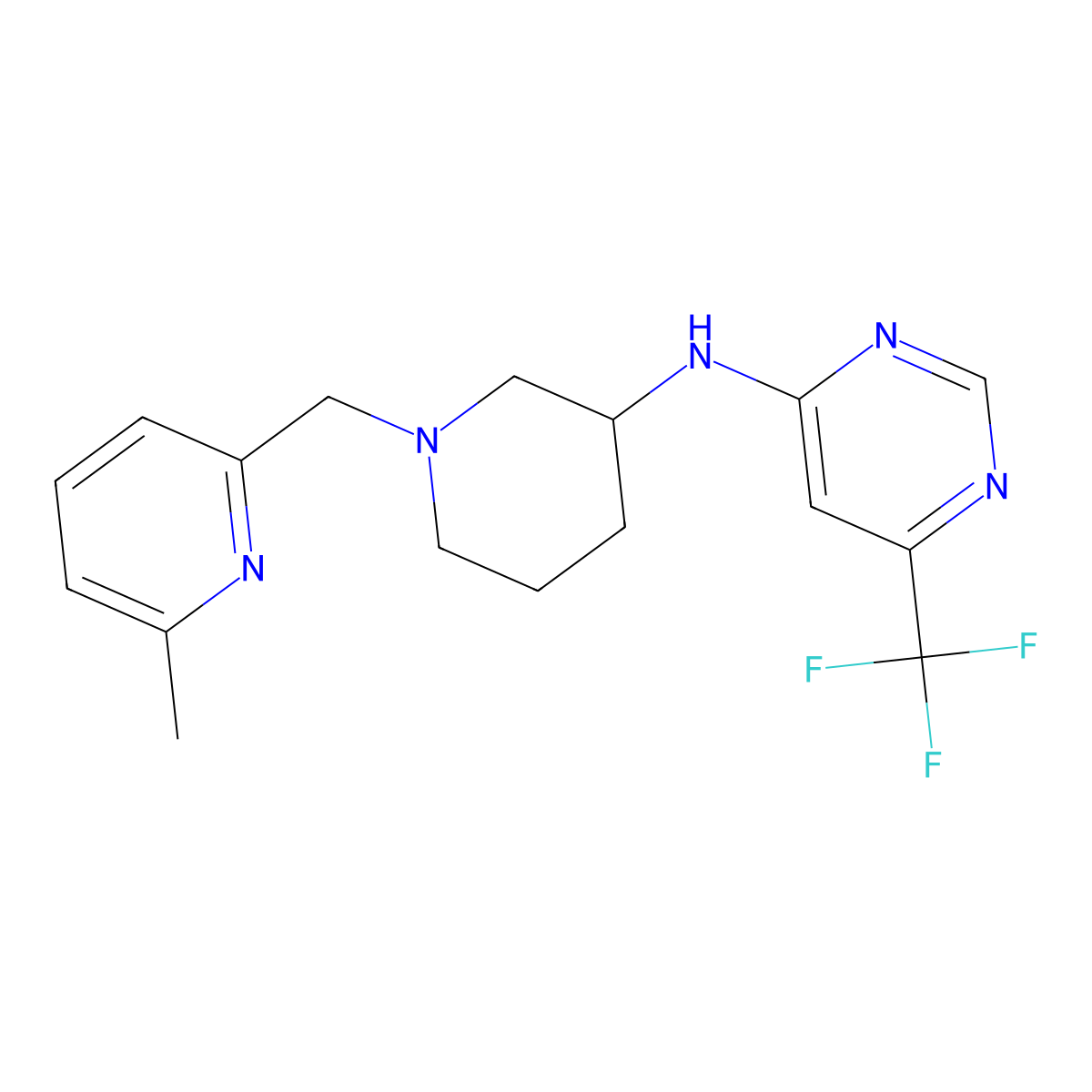 N-{1-[(6-methylpyridin-2-yl)methyl]piperidin-3-yl}-6-(trifluoromethyl)pyrimidin-4-amine molecular structure, CAS 3054539-90-8