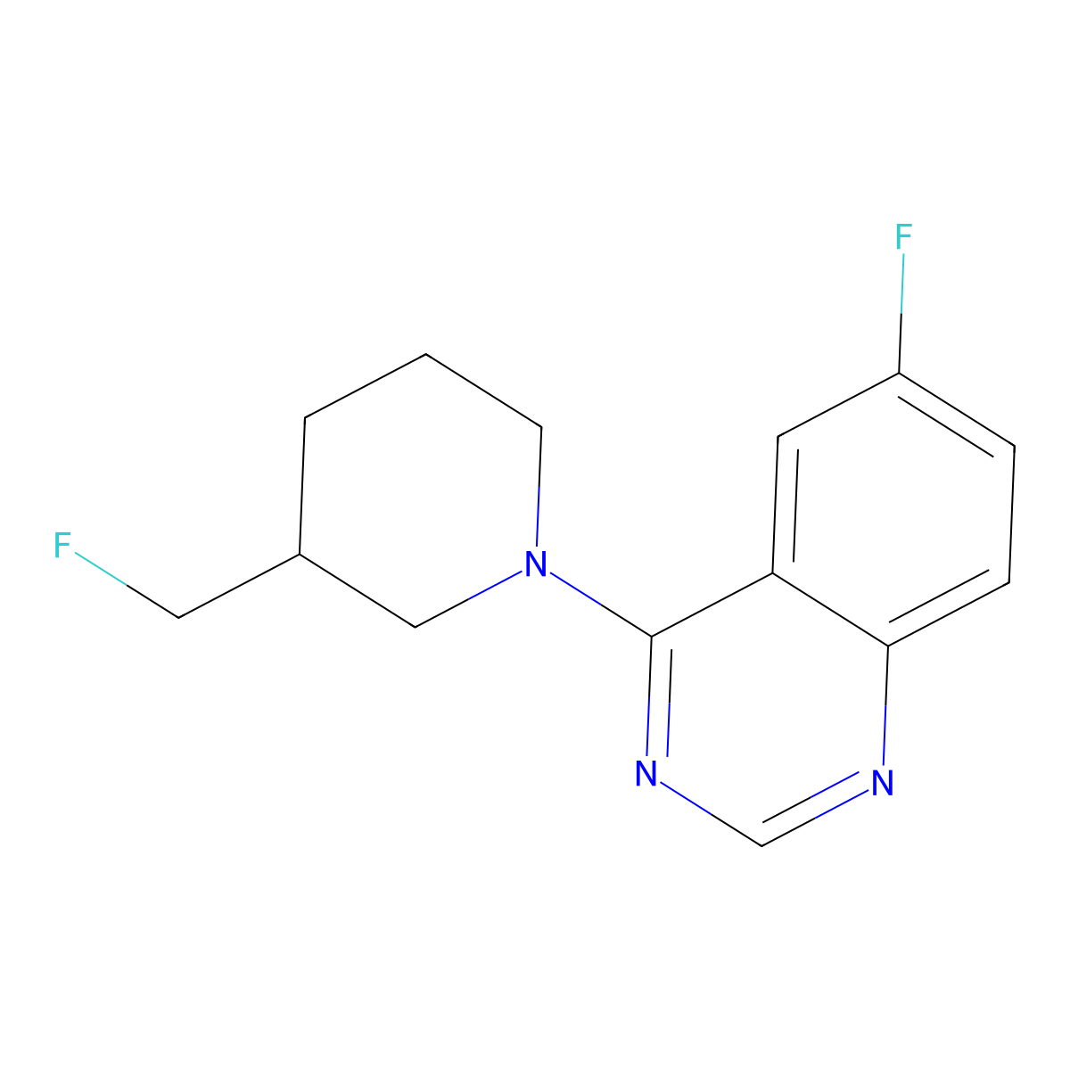 6-Fluoro-4-[3-(fluoromethyl)piperidin-1-yl]quinazoline molecular structure, CAS 3054539-95-3