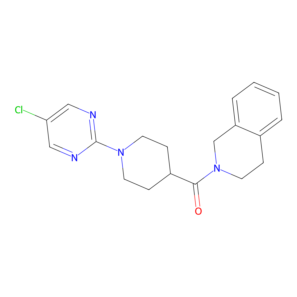 2-[1-(5-Chloropyrimidin-2-yl)piperidine-4-carbonyl]-1,2,3,4-tetrahydroisoquinoline molecular structure, CAS 3054540-00-7