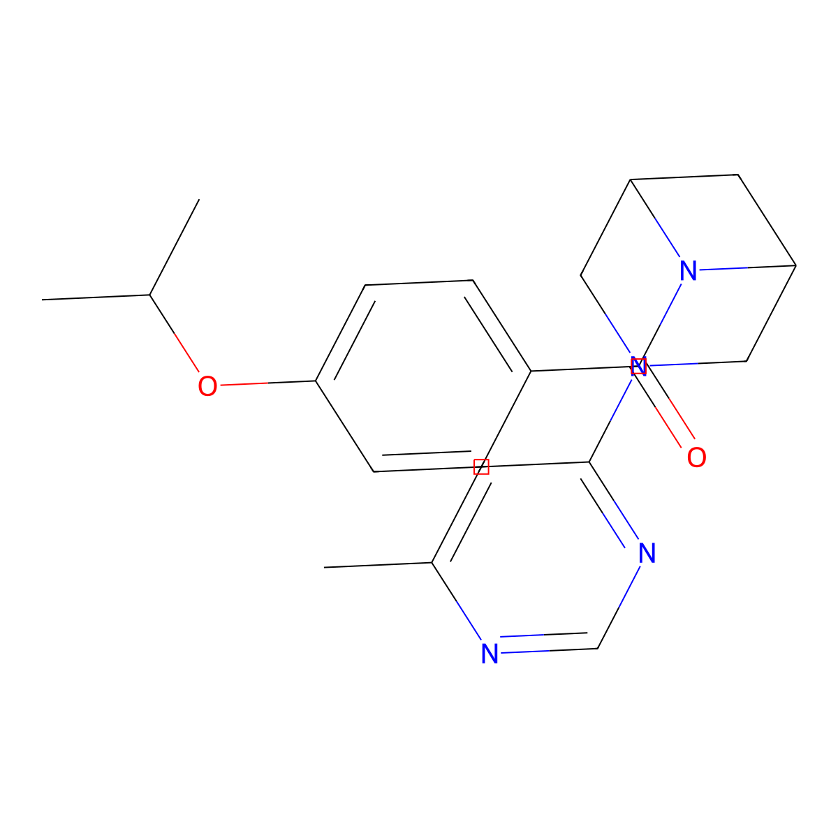 3-(6-Methylpyrimidin-4-yl)-6-[4-(propan-2-yloxy)benzoyl]-3,6-diazabicyclo[3.1.1]heptane molecular structure, CAS 3054540-12-1