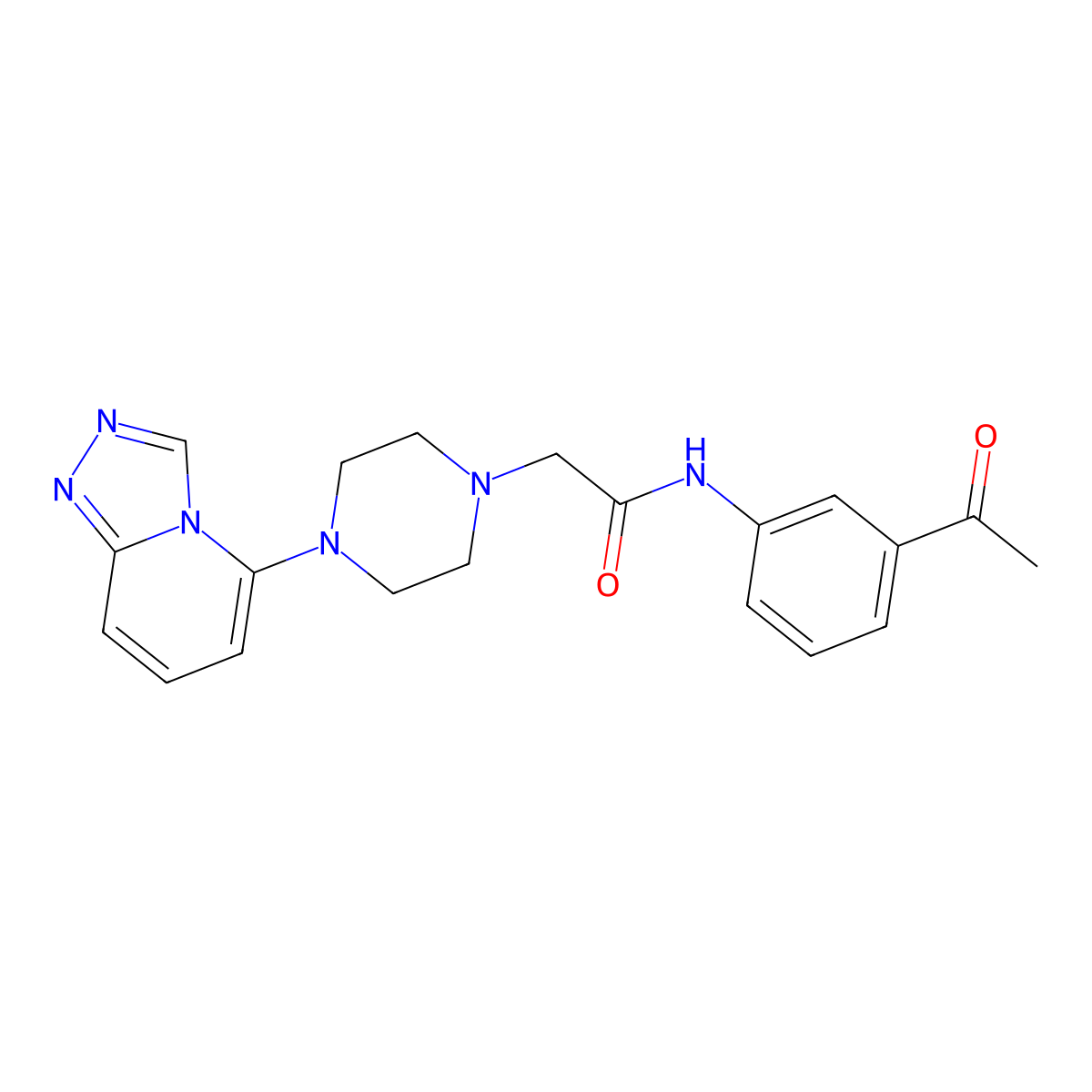 N-(3-acetylphenyl)-2-(4-{[1,2,4]triazolo[4,3-a]pyridin-5-yl}piperazin-1-yl)acetamide molecular structure, CAS 3054540-16-5