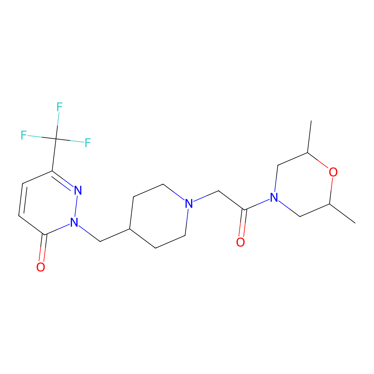 2-({1-[2-(2,6-Dimethylmorpholin-4-yl)-2-oxoethyl]piperidin-4-yl}methyl)-6-(trifluoromethyl)-2,3-dihydropyridazin-3-one molecular structure, CAS 3054540-19-8