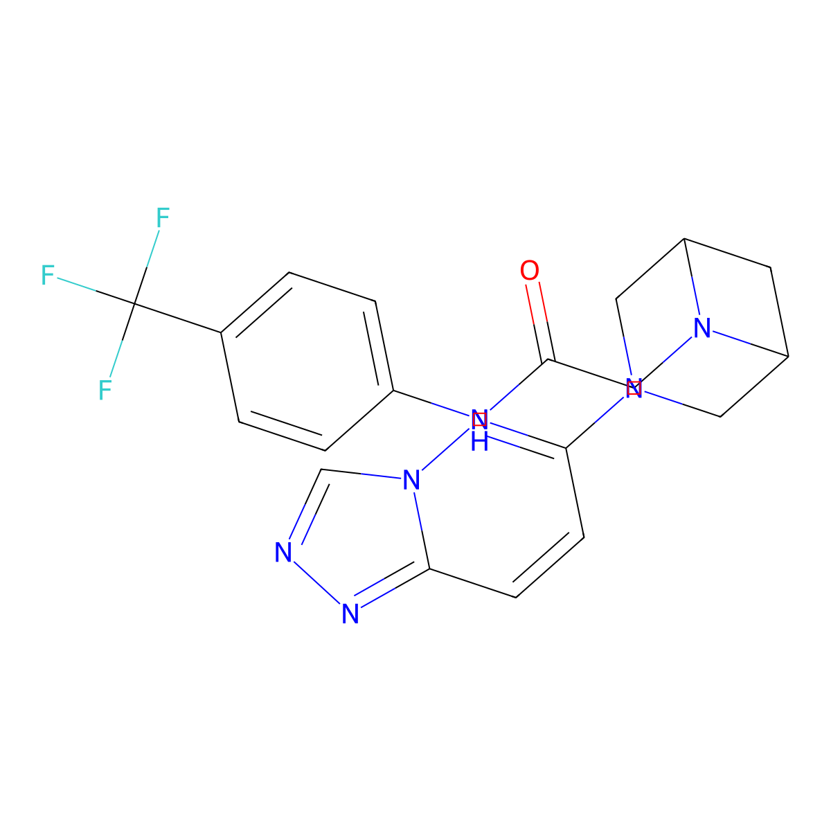 2-(3-{[1,2,4]triazolo[4,3-b]pyridazin-6-yl}-3,6-diazabicyclo[3.1.1]heptan-6-yl)-N-[4-(trifluoromethyl)phenyl]acetamide molecular structure, CAS 3054540-20-1