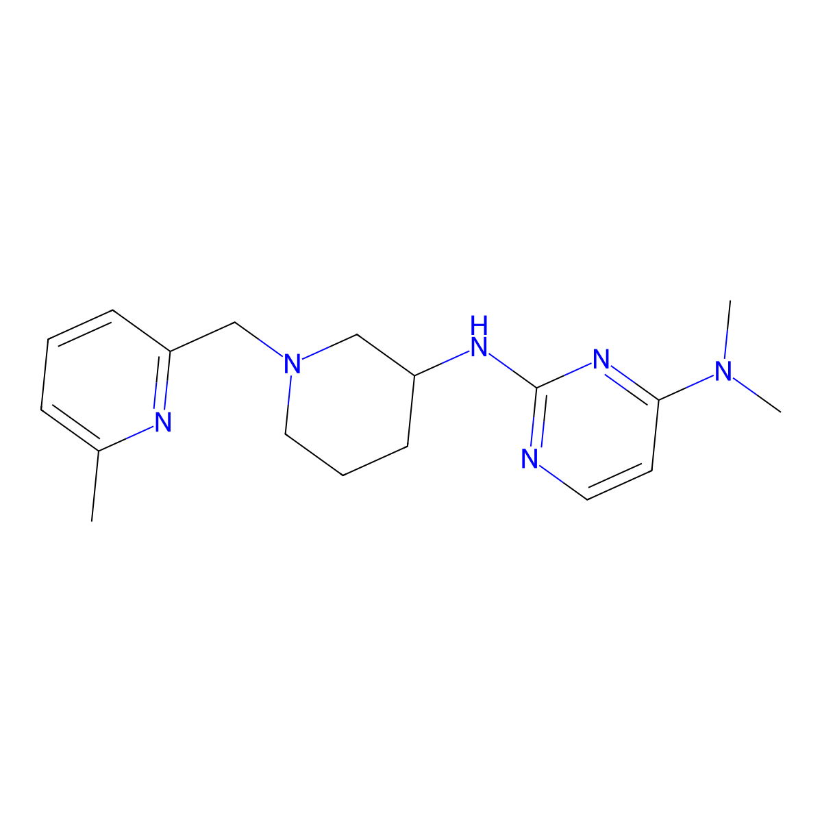 N4,N4-dimethyl-N2-{1-[(6-methylpyridin-2-yl)methyl]piperidin-3-yl}pyrimidine-2,4-diamine molecular structure, CAS 3054540-25-6