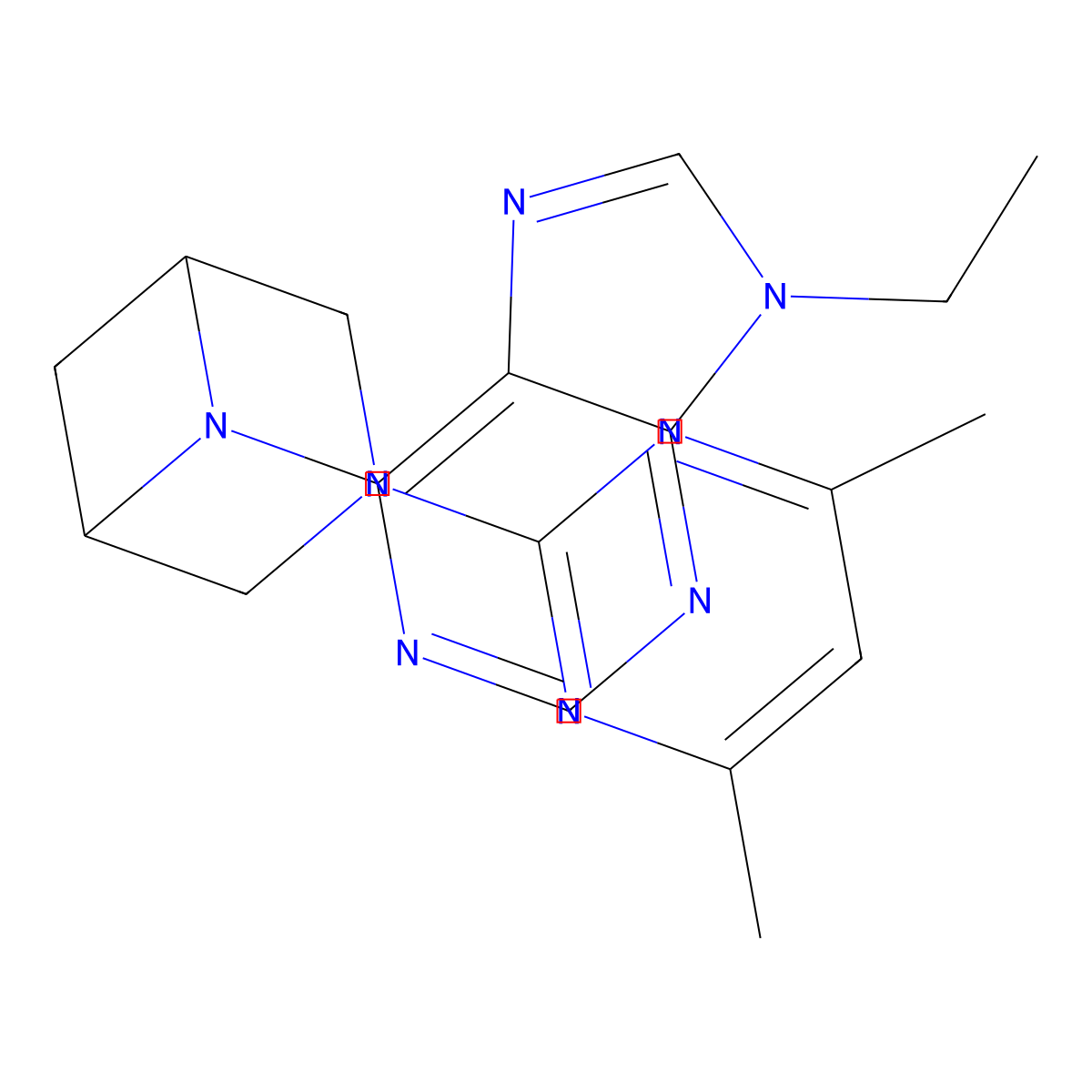 6-[3-(4,6-dimethylpyrimidin-2-yl)-3,6-diazabicyclo[3.1.1]heptan-6-yl]-9-ethyl-9H-purine molecular structure, CAS 3054540-27-8