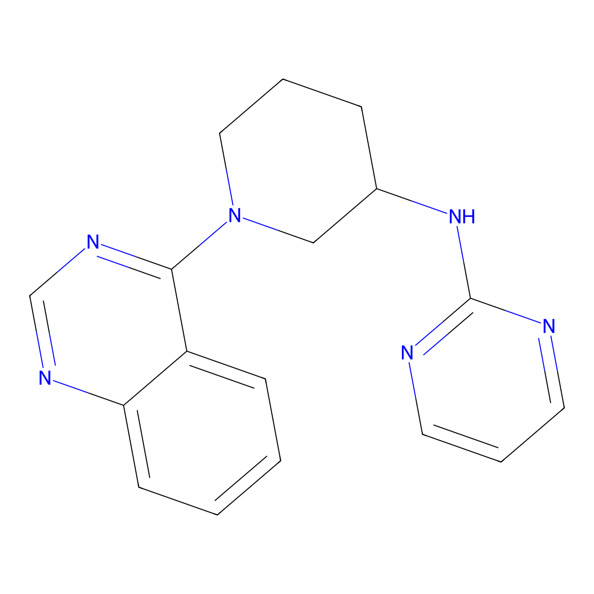 N-[1-(quinazolin-4-yl)piperidin-3-yl]pyrimidin-2-amine molecular structure, CAS 3054540-45-0