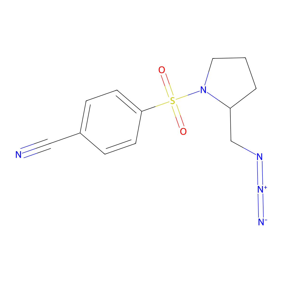 4-{[2-(Azidomethyl)pyrrolidin-1-yl]sulfonyl}benzonitrile molecular structure, CAS 3054540-50-7