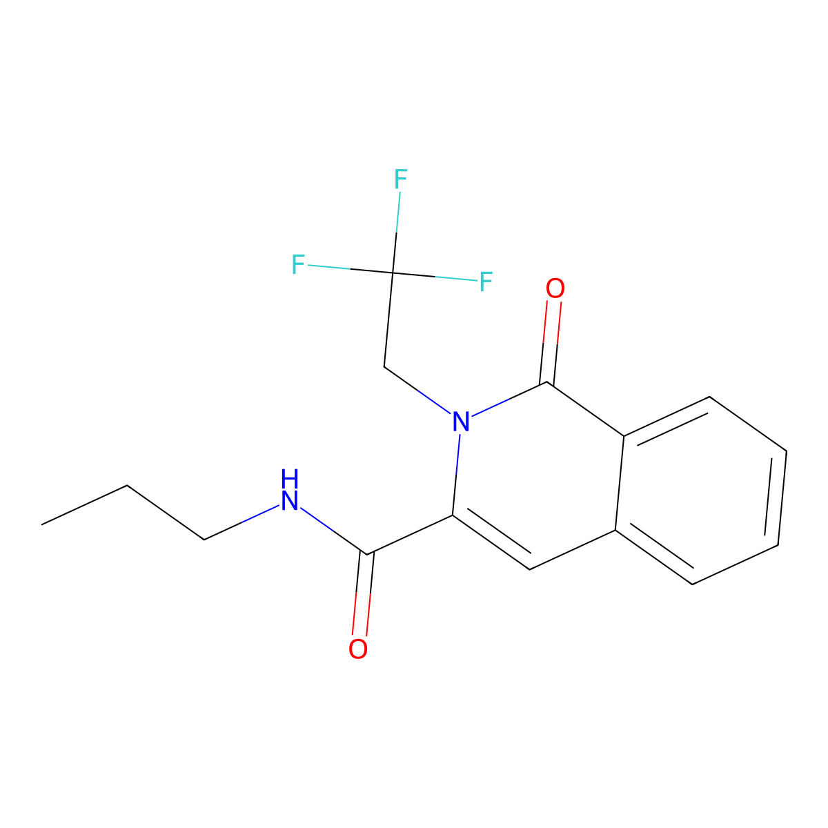 1-oxo-N-propyl-2-(2,2,2-trifluoroethyl)-1,2-dihydroisoquinoline-3-carboxamide molecular structure, CAS 3054540-51-8