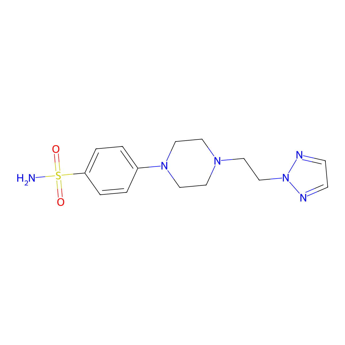4-{4-[2-(2H-1,2,3-triazol-2-yl)ethyl]piperazin-1-yl}benzene-1-sulfonamide molecular structure, CAS 3054540-65-4