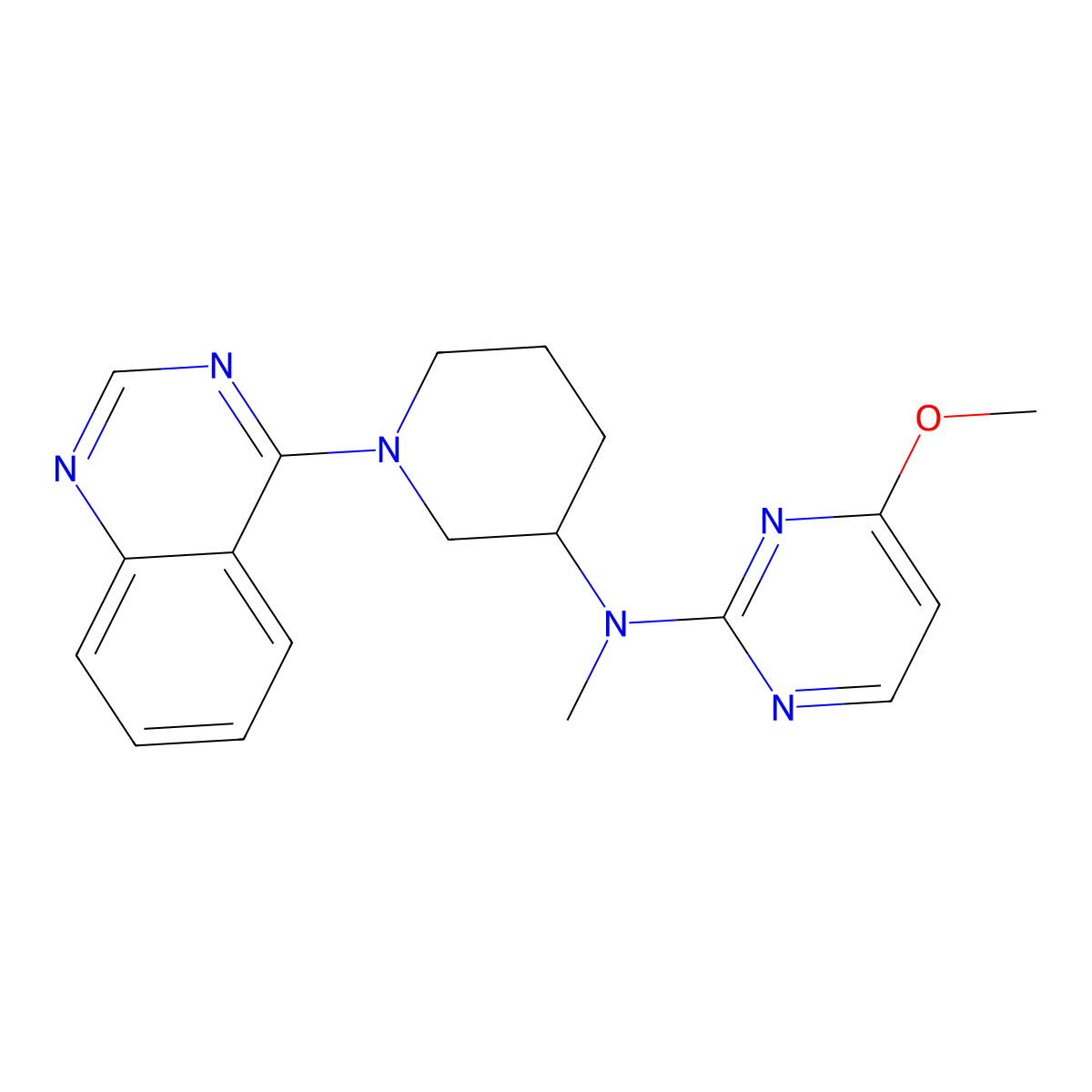 4-methoxy-N-methyl-N-[1-(quinazolin-4-yl)piperidin-3-yl]pyrimidin-2-amine molecular structure, CAS 3054540-69-8