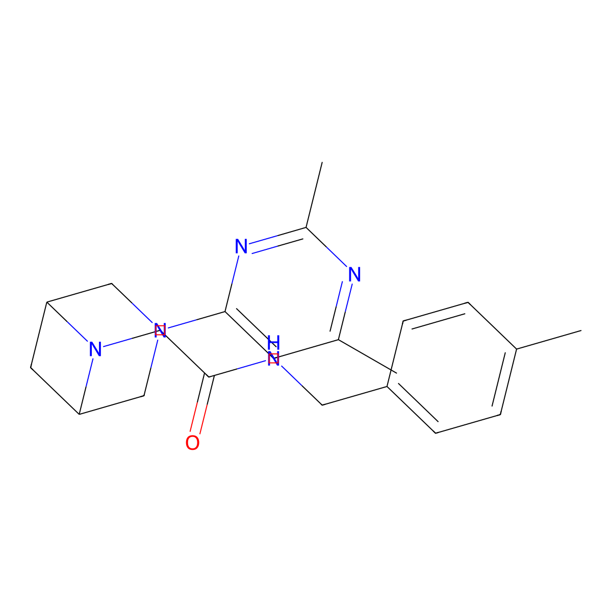 2-[3-(2,6-dimethylpyrimidin-4-yl)-3,6-diazabicyclo[3.1.1]heptan-6-yl]-N-[(4-methylphenyl)methyl]acetamide molecular structure, CAS 3054540-82-5