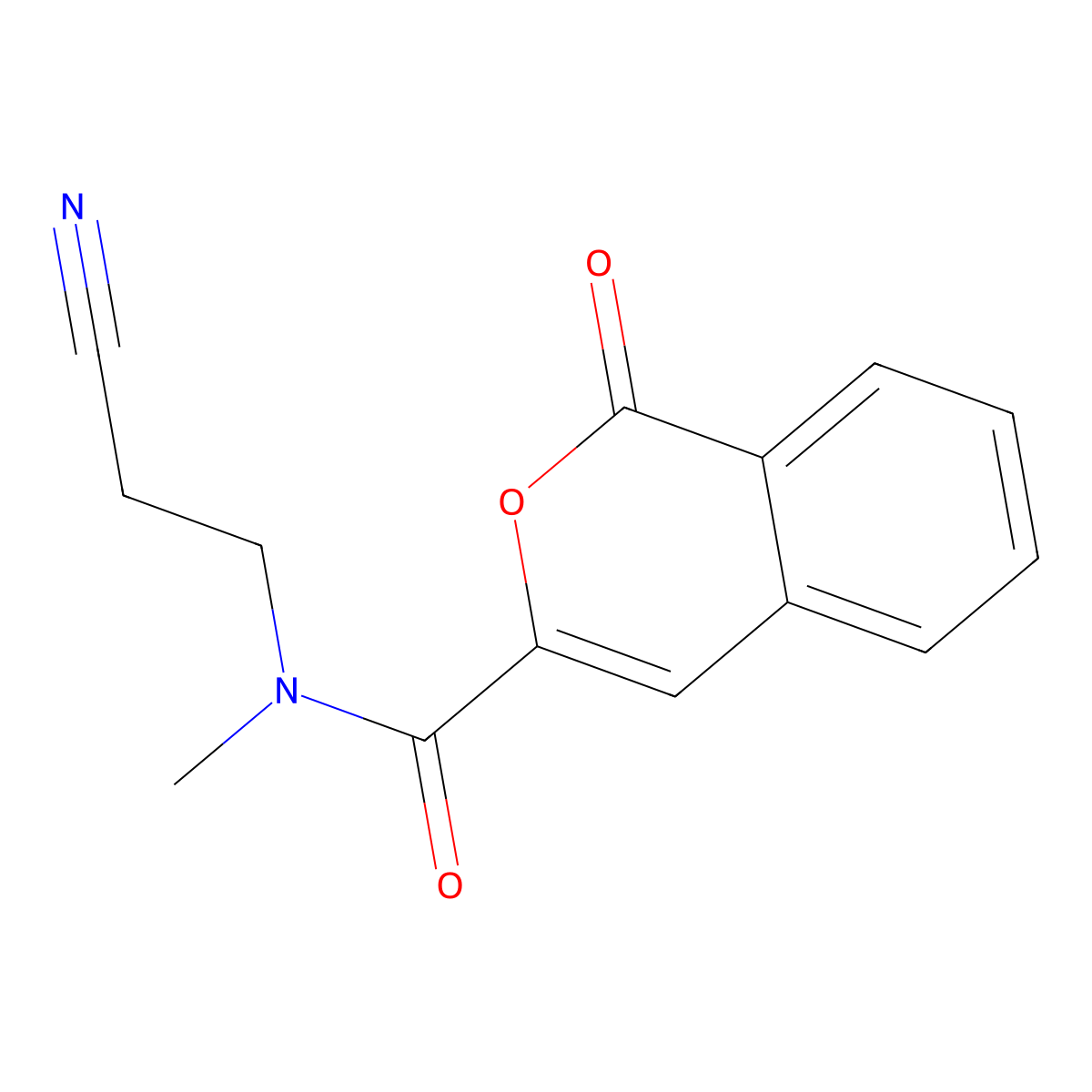 N-(2-cyanoethyl)-N-methyl-1-oxo-1H-isochromene-3-carboxamide molecular structure, CAS 3054540-88-1