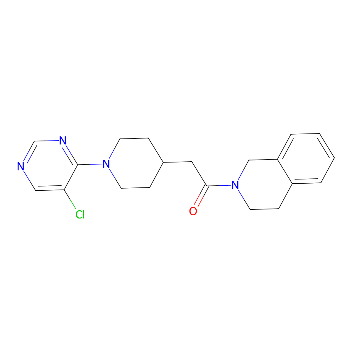 2-[1-(5-Chloropyrimidin-4-yl)piperidin-4-yl]-1-(1,2,3,4-tetrahydroisoquinolin-2-yl)ethan-1-one molecular structure, CAS 3054540-89-2