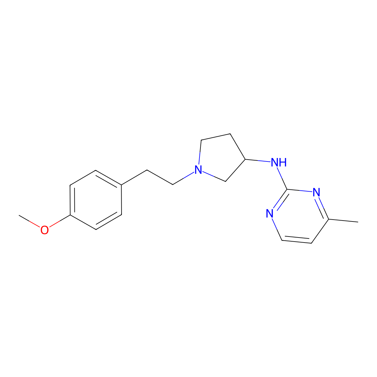 N-{1-[2-(4-methoxyphenyl)ethyl]pyrrolidin-3-yl}-4-methylpyrimidin-2-amine molecular structure, CAS 3054540-92-7