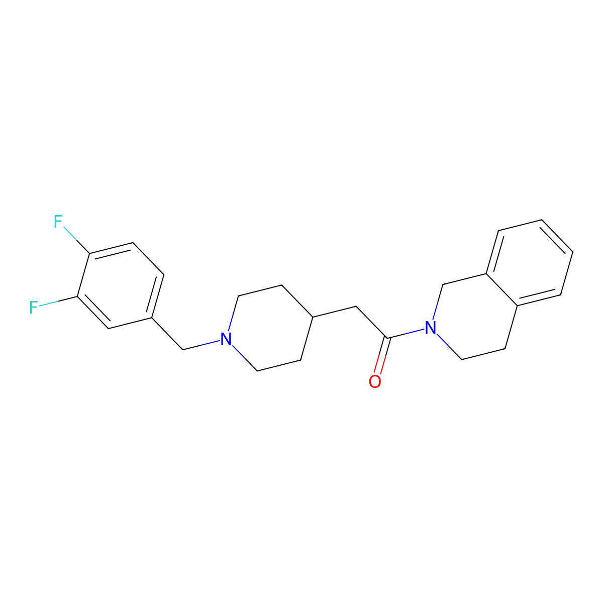 2-{1-[(3,4-Difluorophenyl)methyl]piperidin-4-yl}-1-(1,2,3,4-tetrahydroisoquinolin-2-yl)ethan-1-one molecular structure, CAS 3054541-04-4