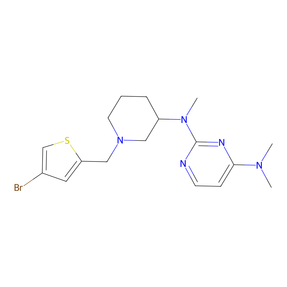 N2-{1-[(4-bromothiophen-2-yl)methyl]piperidin-3-yl}-N2,N4,N4-trimethylpyrimidine-2,4-diamine molecular structure, CAS 3054541-21-5