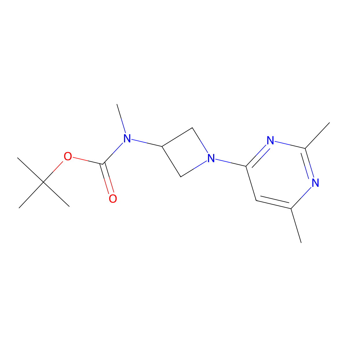 tert-butyl N-[1-(2,6-dimethylpyrimidin-4-yl)azetidin-3-yl]-N-methylcarbamate molecular structure, CAS 3054541-34-0