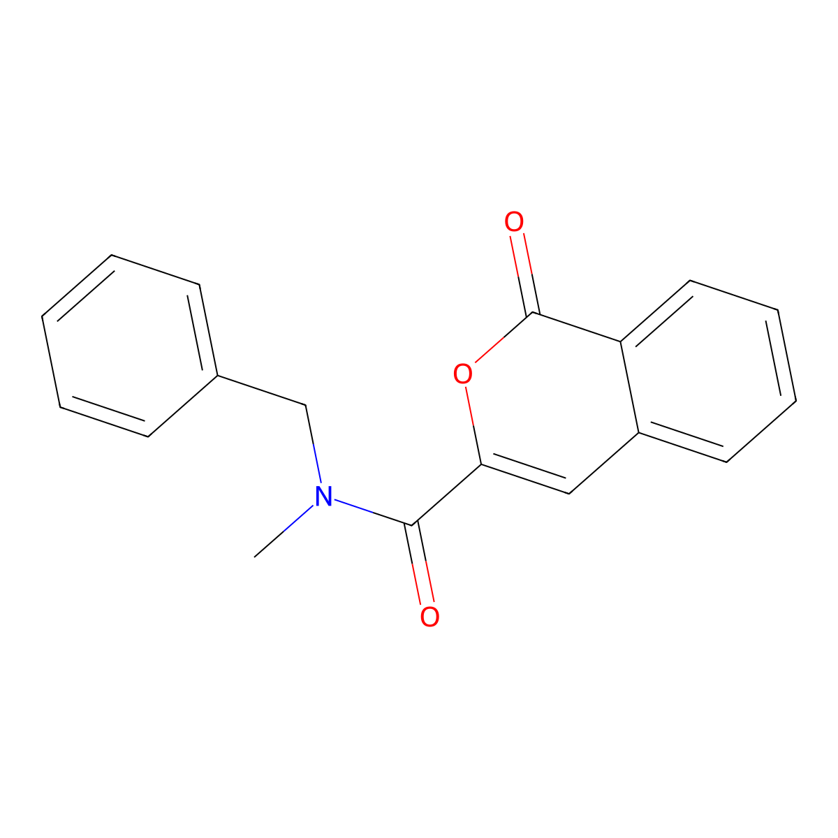 N-benzyl-N-methyl-1-oxo-1H-isochromene-3-carboxamide molecular structure, CAS 3054541-38-4
