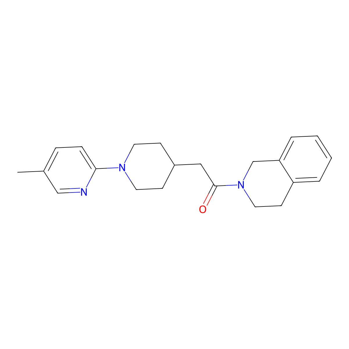 2-[1-(5-Methylpyridin-2-yl)piperidin-4-yl]-1-(1,2,3,4-tetrahydroisoquinolin-2-yl)ethan-1-one molecular structure, CAS 3054541-51-1