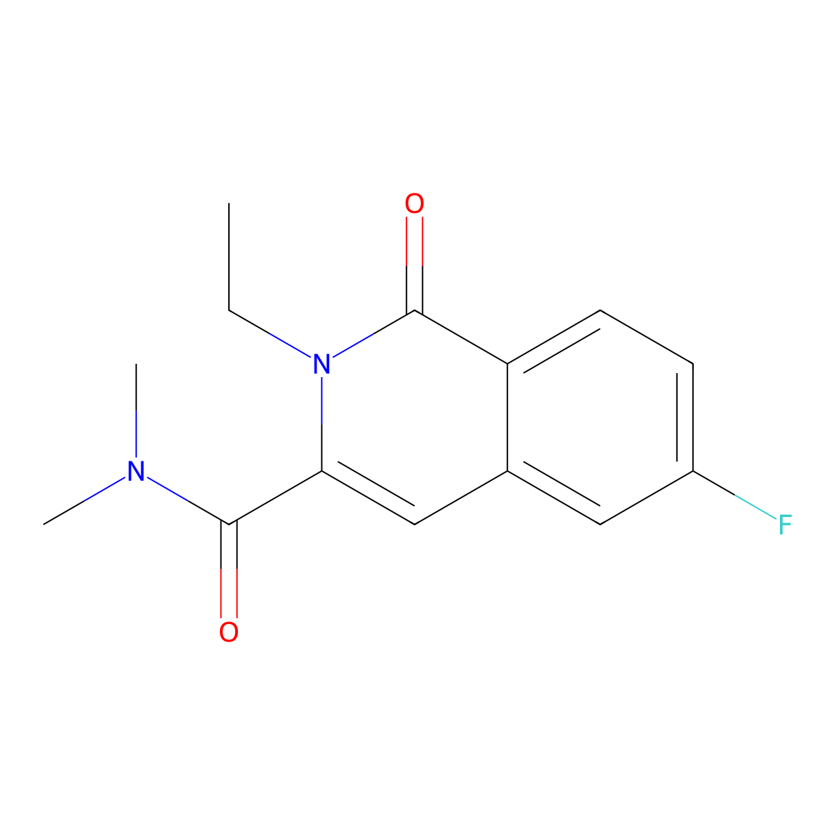 2-ethyl-6-fluoro-N,N-dimethyl-1-oxoisoquinoline-3-carboxamide molecular structure, CAS 3054541-53-3