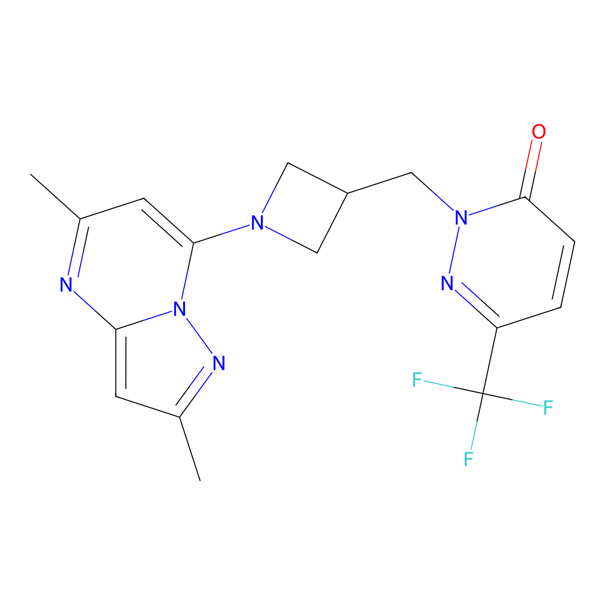 2-[(1-{2,5-Dimethylpyrazolo[1,5-a]pyrimidin-7-yl}azetidin-3-yl)methyl]-6-(trifluoromethyl)-2,3-dihydropyridazin-3-one molecular structure, CAS 3054541-70-4