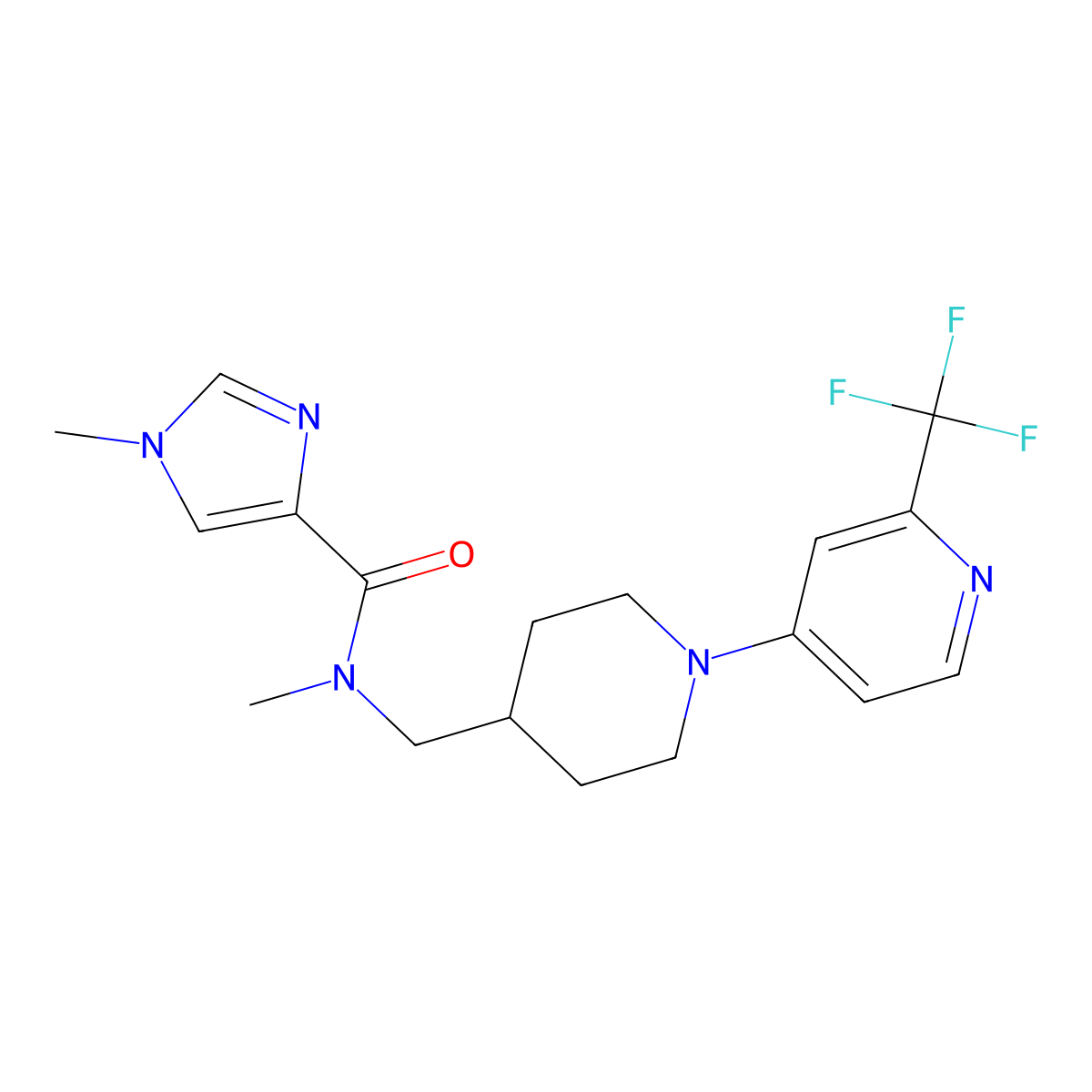 N,1-dimethyl-N-({1-[2-(trifluoromethyl)pyridin-4-yl]piperidin-4-yl}methyl)-1H-imidazole-4-carboxamide molecular structure, CAS 3054541-71-5