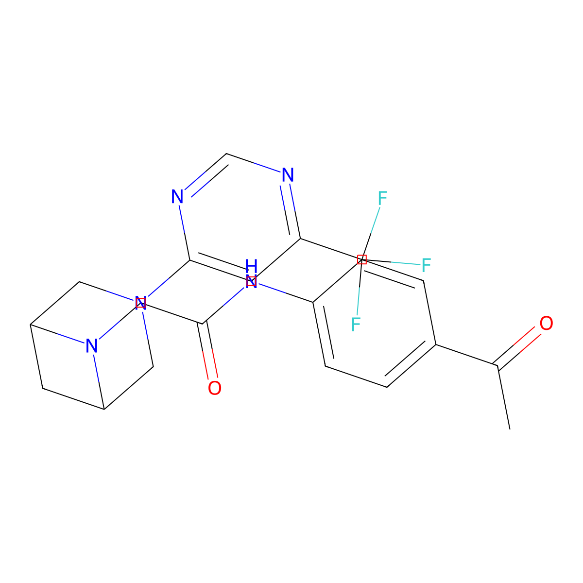 N-(4-acetylphenyl)-2-{3-[6-(trifluoromethyl)pyrimidin-4-yl]-3,6-diazabicyclo[3.1.1]heptan-6-yl}acetamide molecular structure, CAS 3054541-94-2