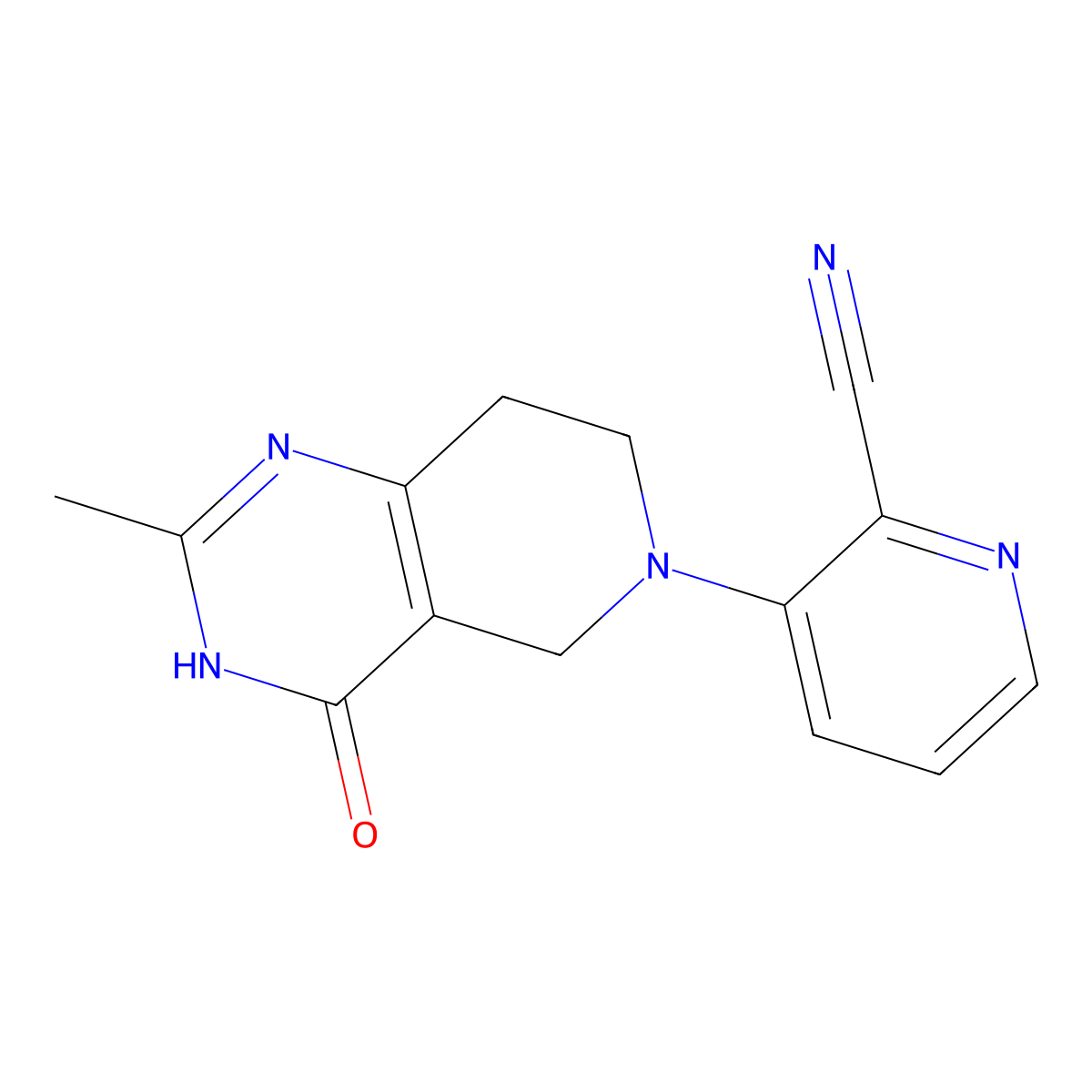 3-{2-methyl-4-oxo-3H,4H,5H,6H,7H,8H-pyrido[4,3-d]pyrimidin-6-yl}pyridine-2-carbonitrile molecular structure, CAS 3054541-97-5