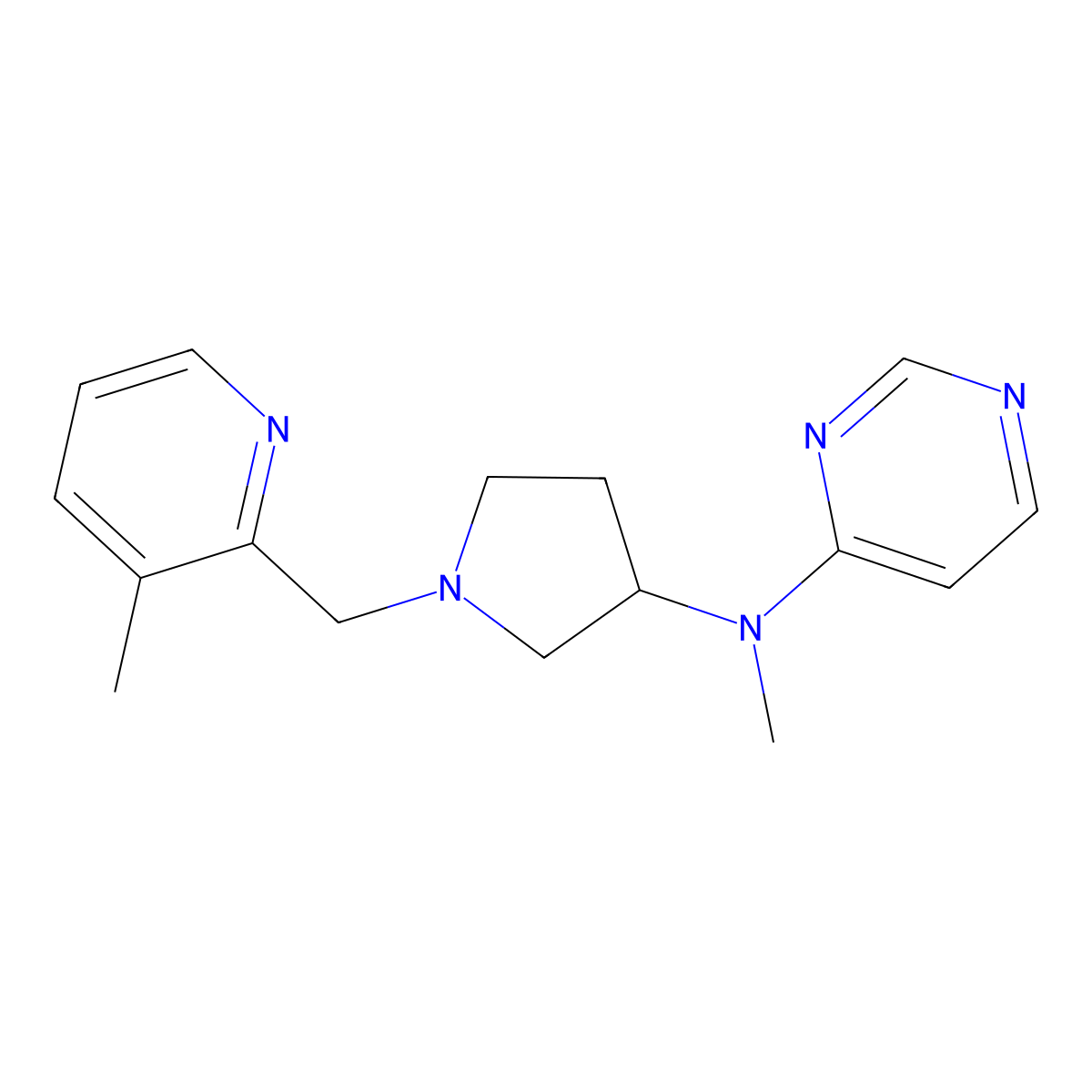 N-methyl-N-{1-[(3-methylpyridin-2-yl)methyl]pyrrolidin-3-yl}pyrimidin-4-amine molecular structure, CAS 3054542-11-6