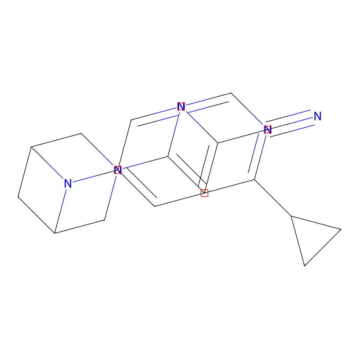5-[3-(6-Cyclopropylpyrimidin-4-yl)-3,6-diazabicyclo[3.1.1]heptan-6-yl]pyridine-2-carbonitrile molecular structure, CAS 3054542-12-7