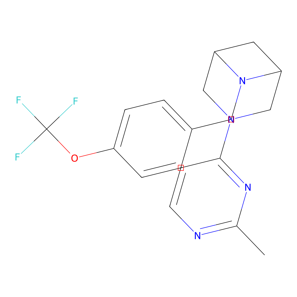 3-(2-Methylpyrimidin-4-yl)-6-{[4-(trifluoromethoxy)phenyl]methyl}-3,6-diazabicyclo[3.1.1]heptane molecular structure, CAS 3054542-18-3