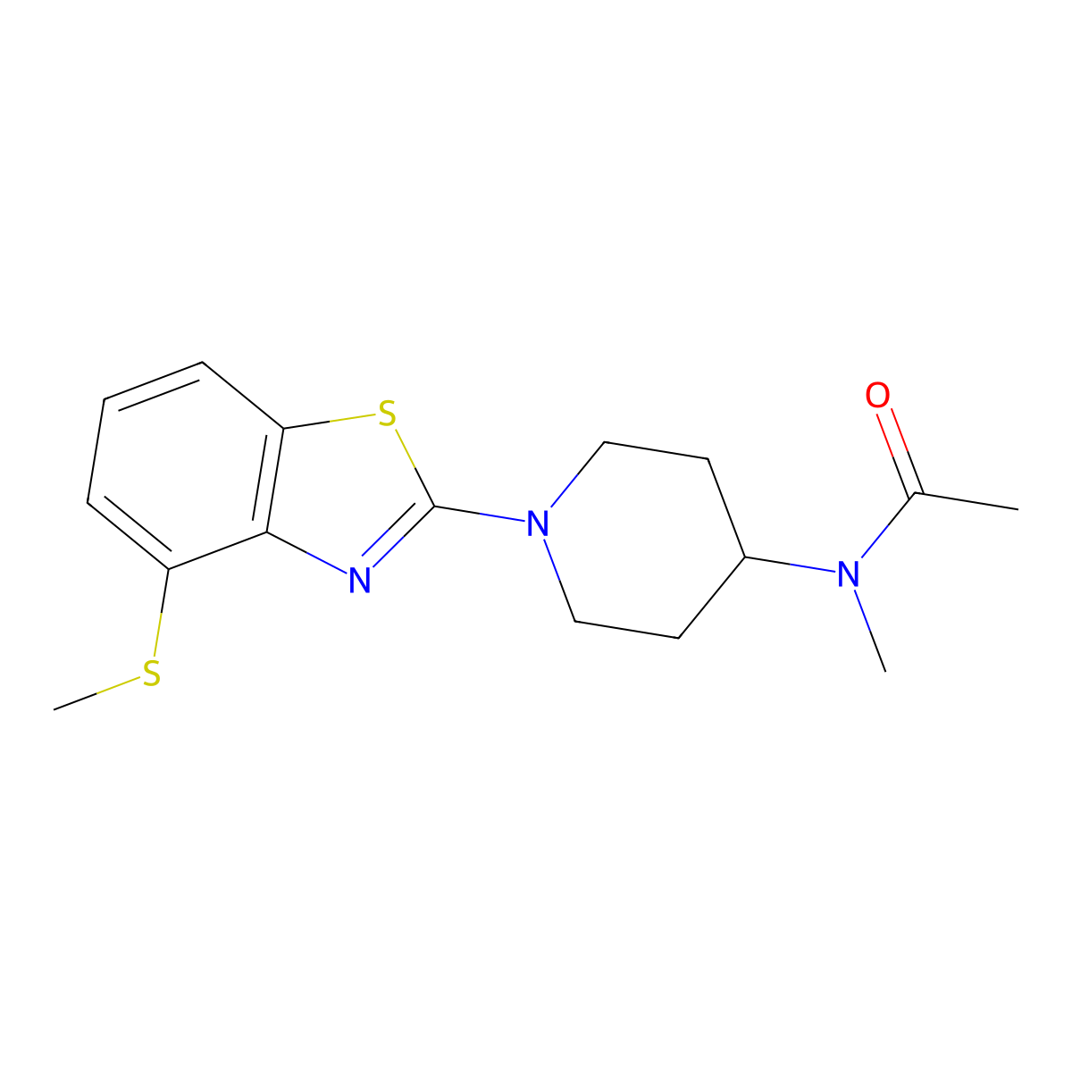 N-methyl-N-{1-[4-(methylsulfanyl)-1,3-benzothiazol-2-yl]piperidin-4-yl}acetamide molecular structure, CAS 3054542-23-0