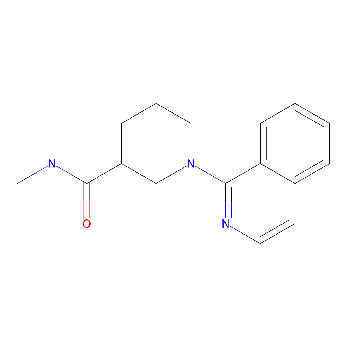 1-(isoquinolin-1-yl)-N,N-dimethylpiperidine-3-carboxamide molecular structure, CAS 3054542-35-4