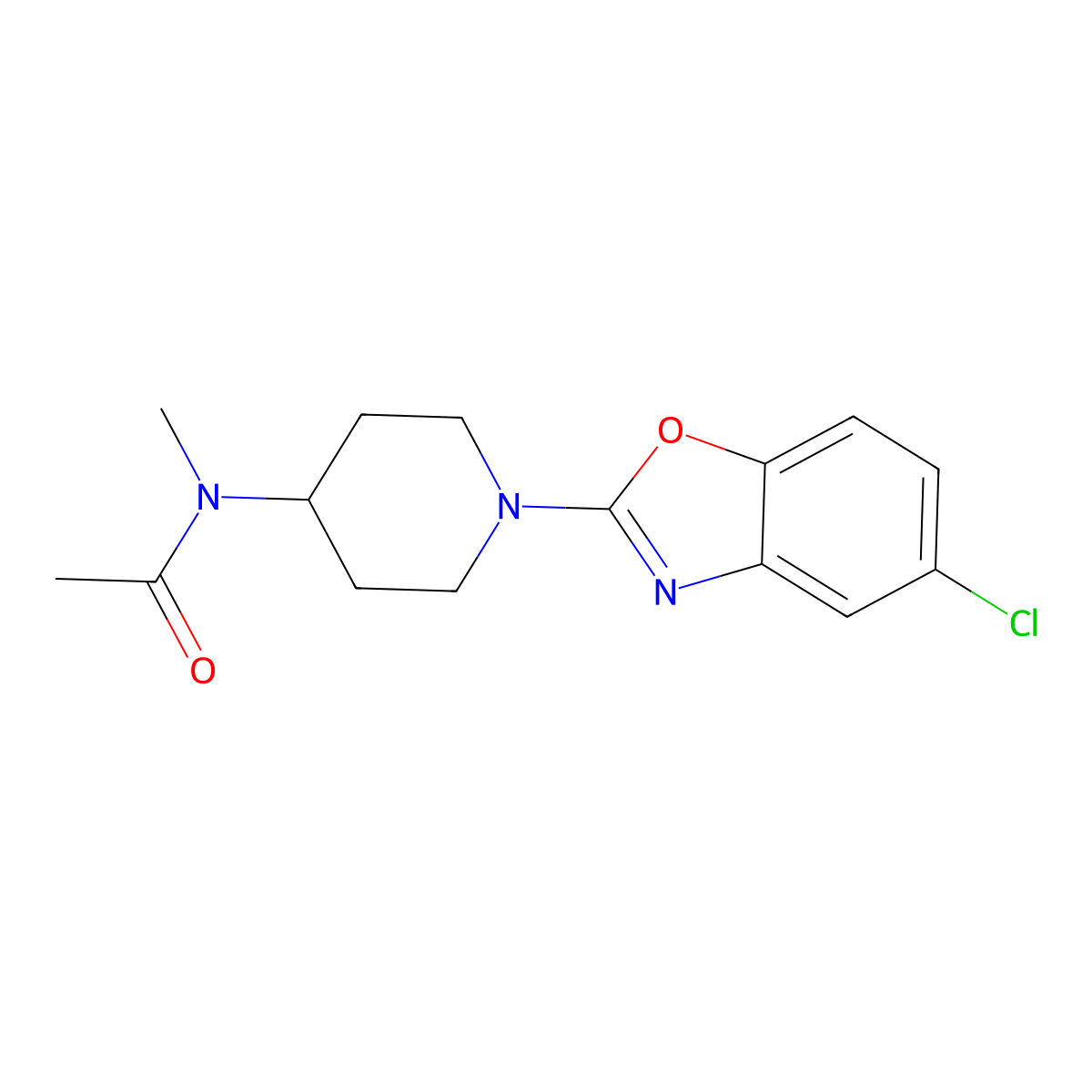 N-[1-(5-chloro-1,3-benzoxazol-2-yl)piperidin-4-yl]-N-methylacetamide molecular structure, CAS 3054542-37-6