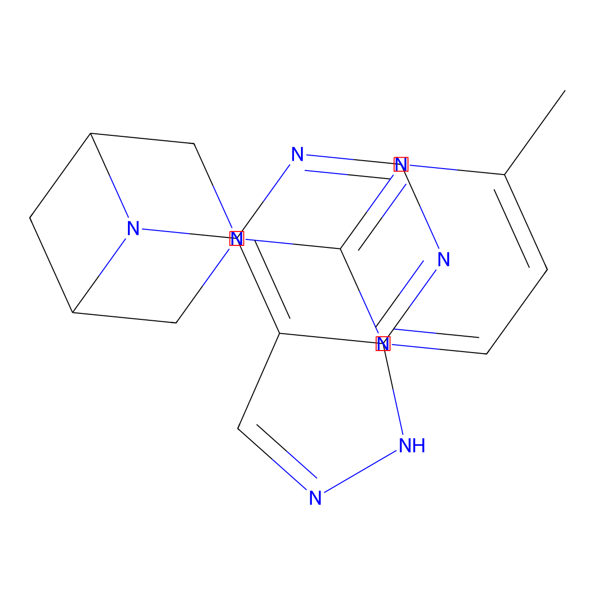 3-(4-methylpyrimidin-2-yl)-6-{1H-pyrazolo[3,4-d]pyrimidin-4-yl}-3,6-diazabicyclo[3.1.1]heptane molecular structure, CAS 3054542-46-7