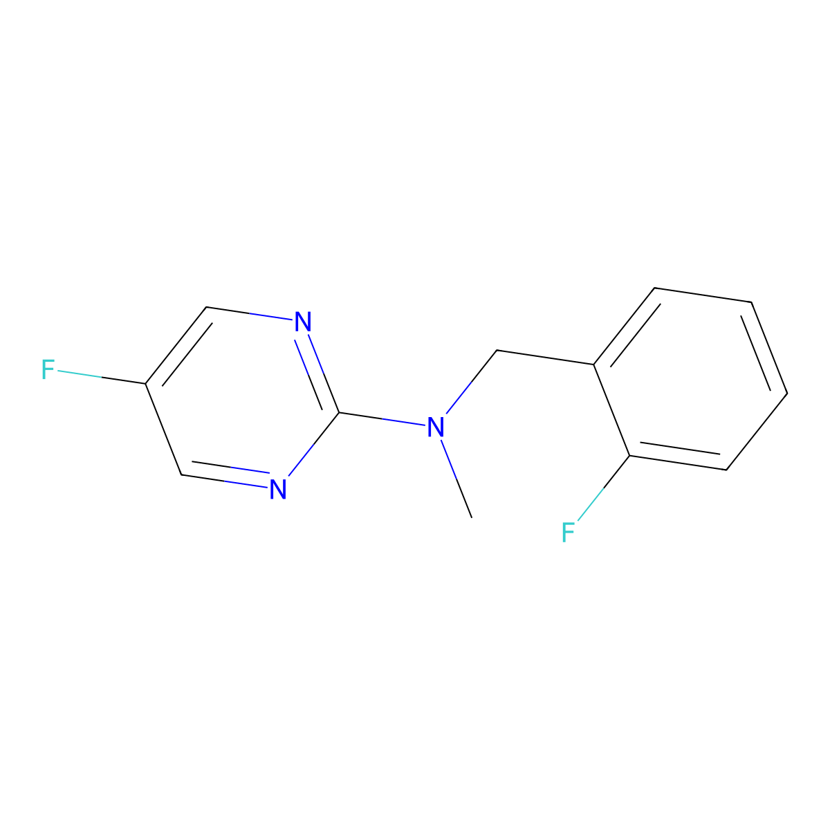 5-fluoro-N-[(2-fluorophenyl)methyl]-N-methylpyrimidin-2-amine molecular structure, CAS 3054542-49-0