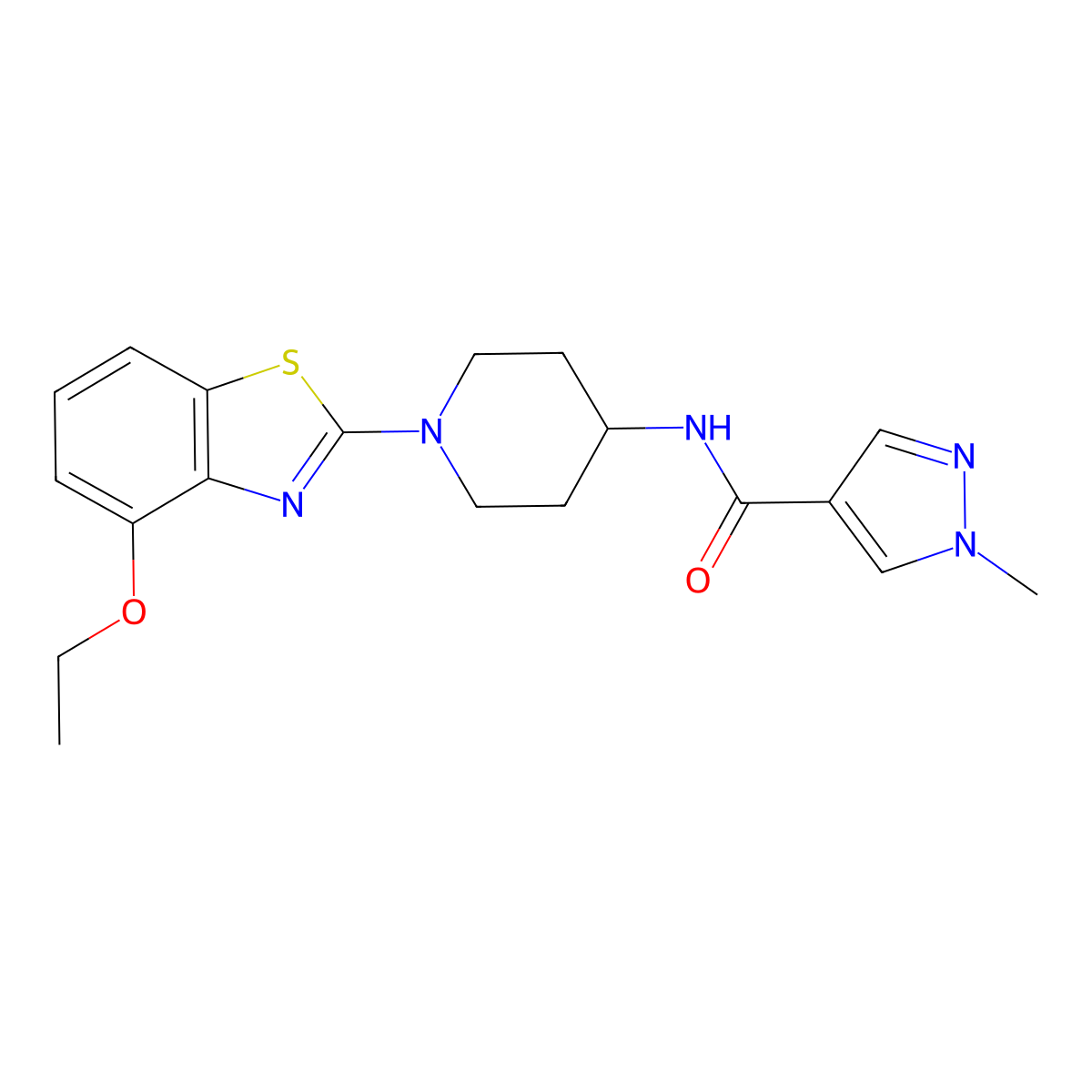 N-[1-(4-ethoxy-1,3-benzothiazol-2-yl)piperidin-4-yl]-1-methyl-1H-pyrazole-4-carboxamide molecular structure, CAS 3054542-53-6
