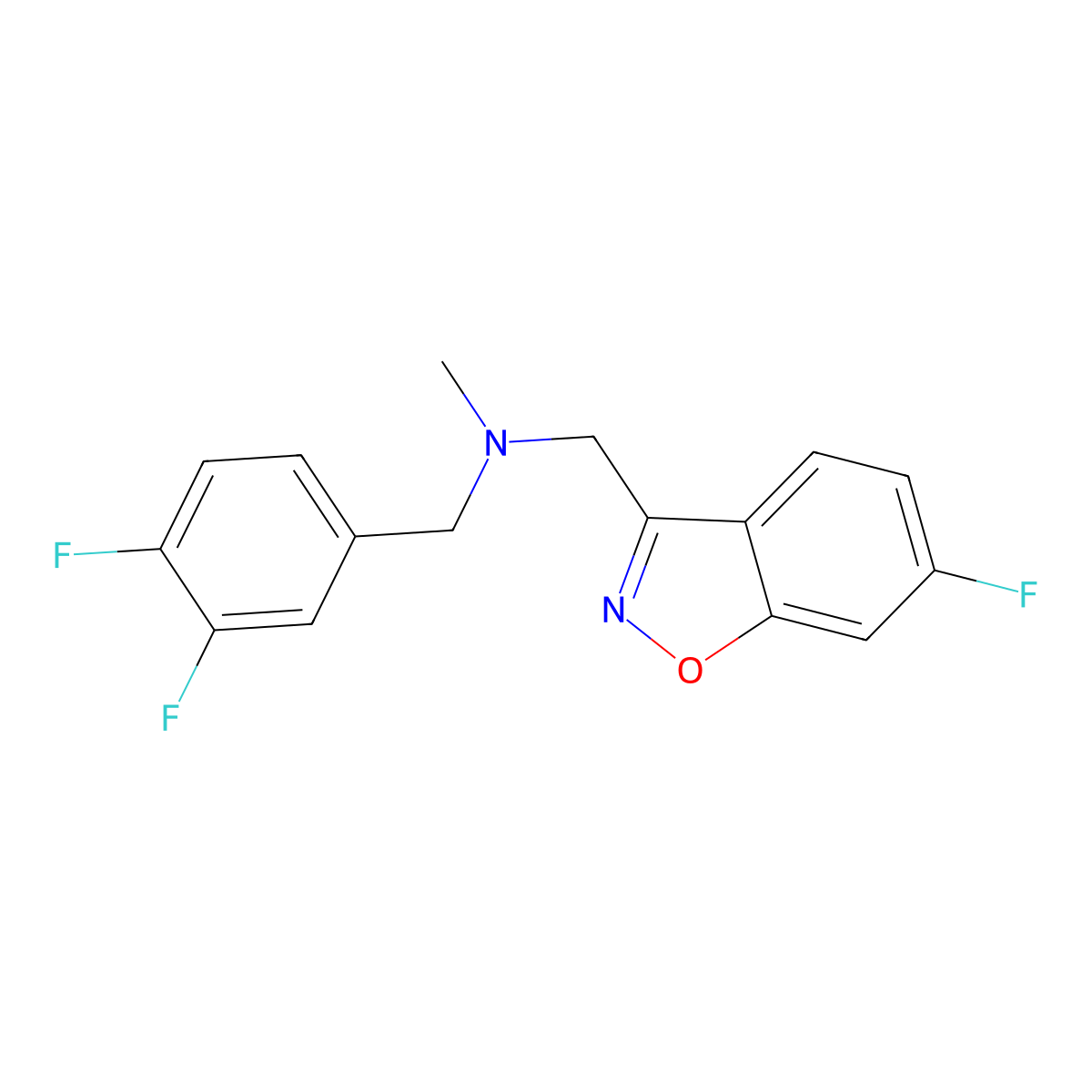 [(3,4-Difluorophenyl)methyl][(6-fluoro-1,2-benzoxazol-3-yl)methyl]methylamine molecular structure, CAS 3054542-63-8