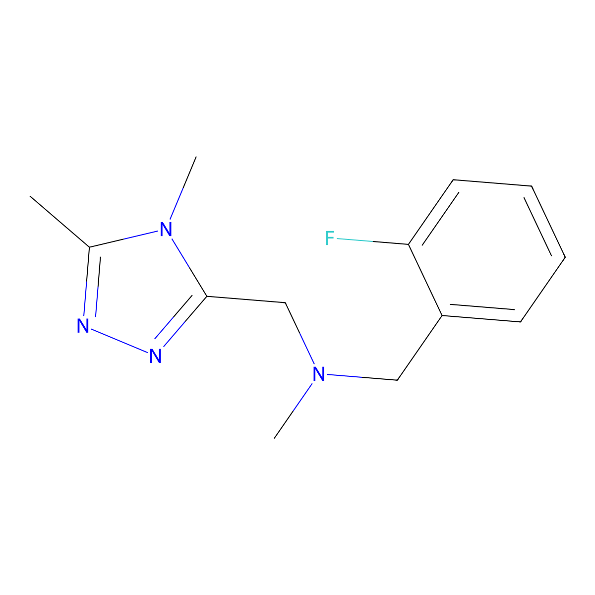 [(4,5-dimethyl-4H-1,2,4-triazol-3-yl)methyl][(2-fluorophenyl)methyl]methylamine molecular structure, CAS 3054542-70-7