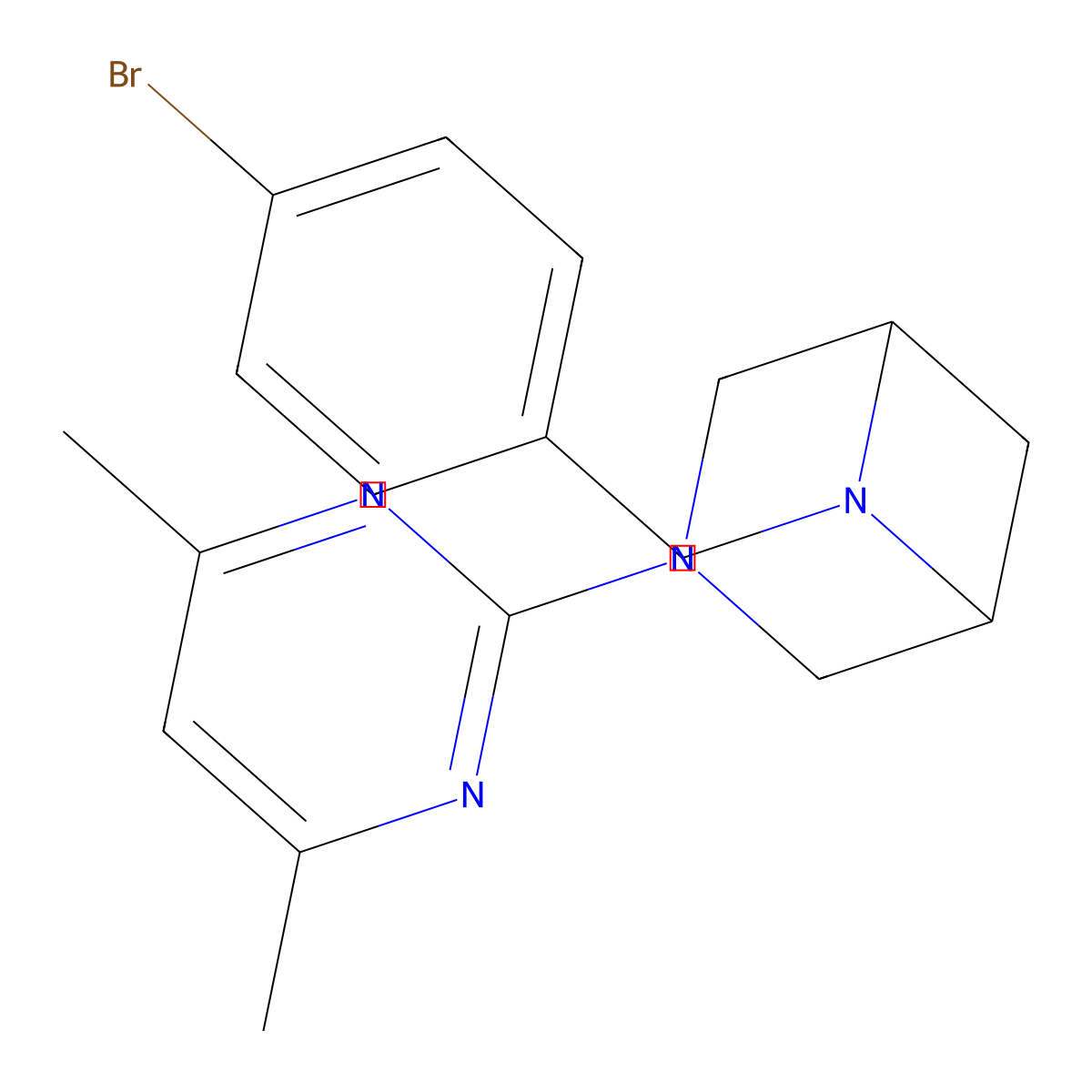 6-[(4-Bromophenyl)methyl]-3-(4,6-dimethylpyrimidin-2-yl)-3,6-diazabicyclo[3.1.1]heptane molecular structure, CAS 3054542-82-1
