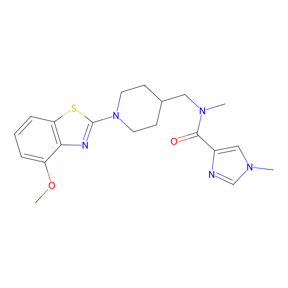 N-{[1-(4-methoxy-1,3-benzothiazol-2-yl)piperidin-4-yl]methyl}-N,1-dimethyl-1H-imidazole-4-carboxamide molecular structure, CAS 3054542-88-7