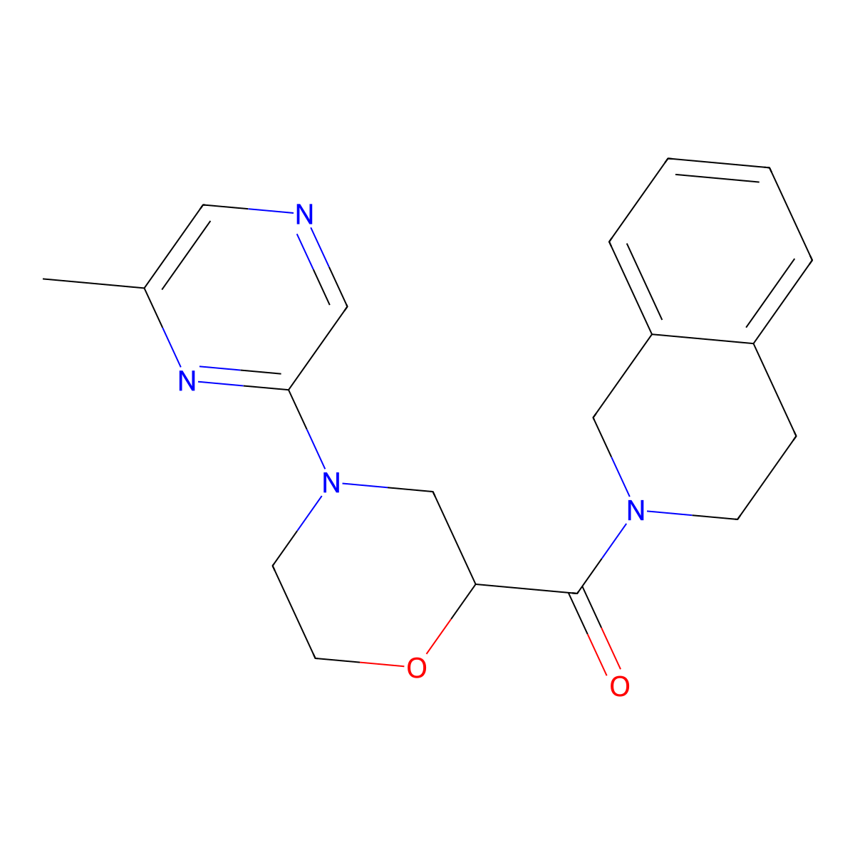 2-[4-(6-Methylpyrazin-2-yl)morpholine-2-carbonyl]-1,2,3,4-tetrahydroisoquinoline molecular structure, CAS 3054542-91-2