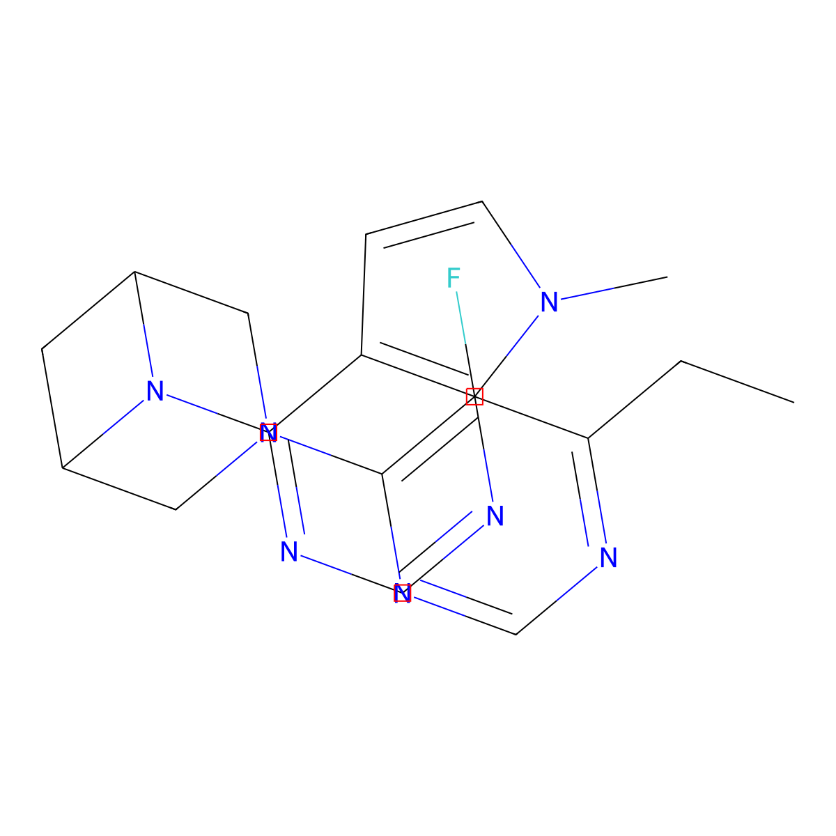 3-(6-ethyl-5-fluoropyrimidin-4-yl)-6-{7-methyl-7H-pyrrolo[2,3-d]pyrimidin-4-yl}-3,6-diazabicyclo[3.1.1]heptane molecular structure, CAS 3054543-19-7